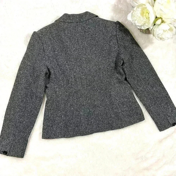 New York & Co. Heathered Gray Embroidered Floral Buttoned Blazer Jacket Size 4 - Picture 10 of 16